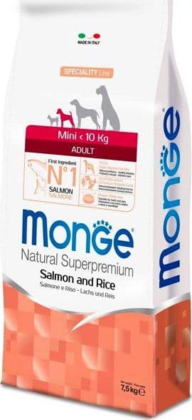 Monge Speciality Line Monoprotein secco Cani Adulti Mini salmone e riso in Secco 101 Market - Poggibonsi, commercioVirtuoso.it