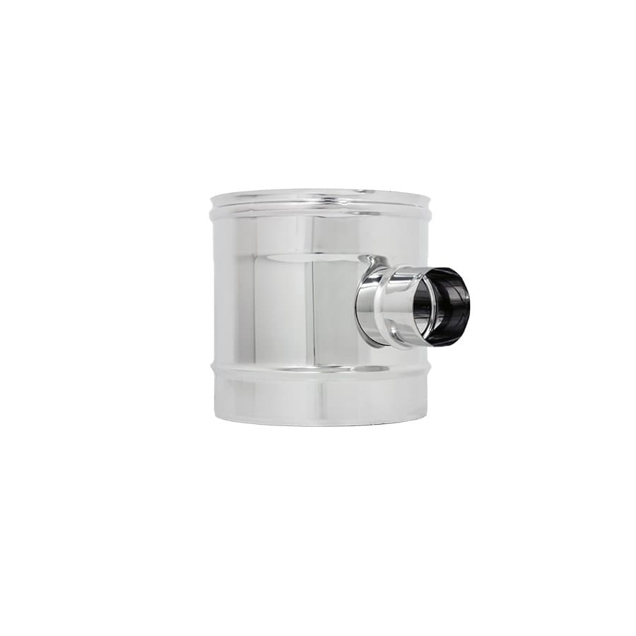 Raccordo inox Di 80 - De 130 mm  a T braga doppia paretecodino mono parete M 80mm