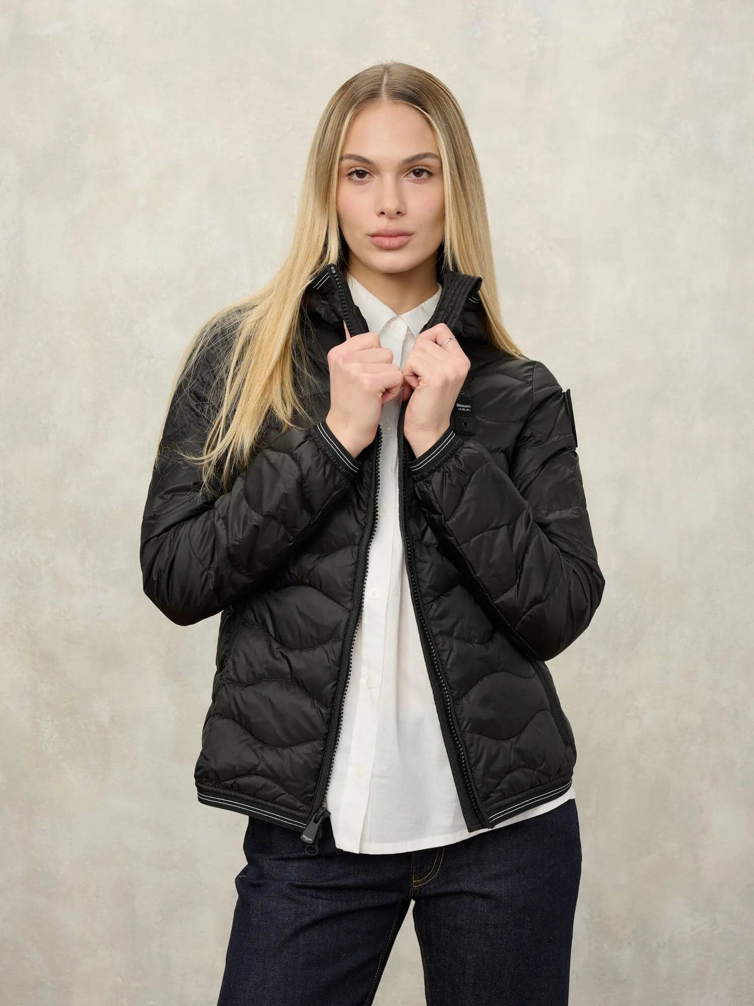 Blauer Piumino Donna con Cappuccio Camelia Nero– Giubbino leggero mezza stagione 26SBLDC03169