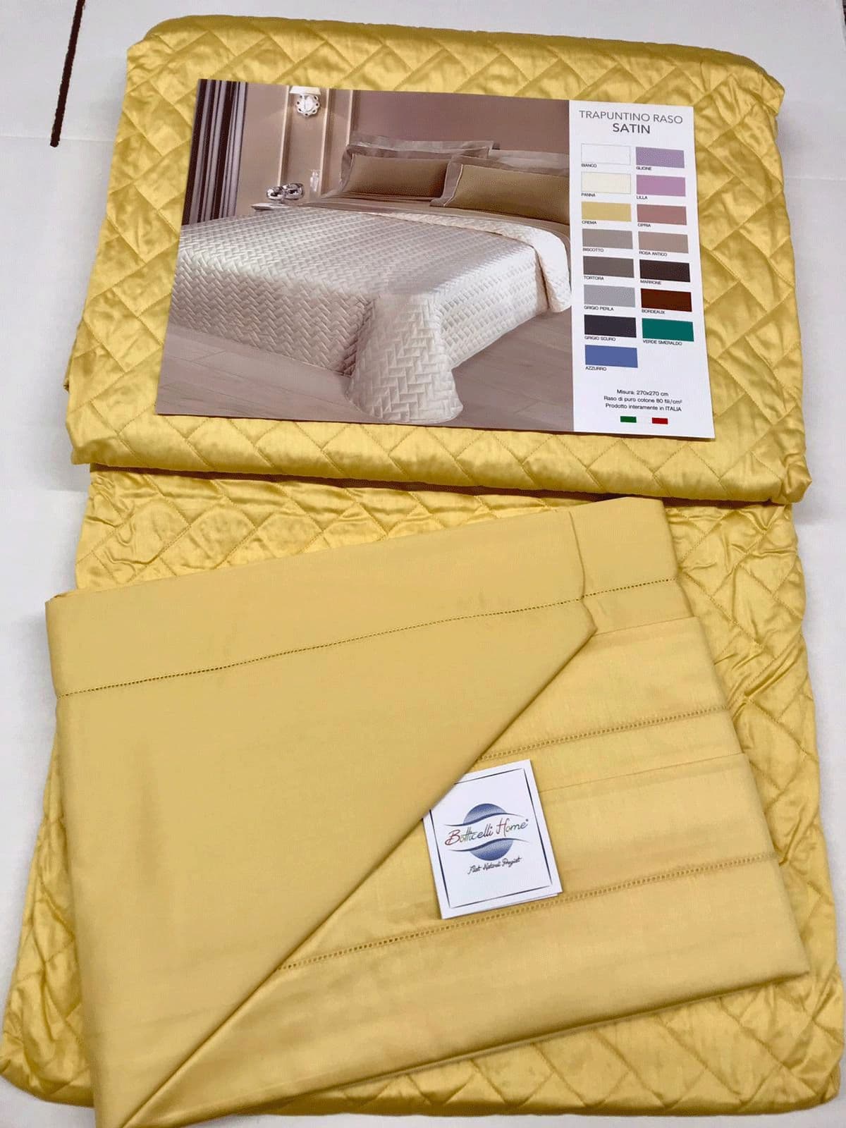 Completo Lenzuola Matrimoniale Botticelli Home Satin in Raso di Cotone in Set di lenzuola e federe Collezione Casa - Trebisacce, commercioVirtuoso.it