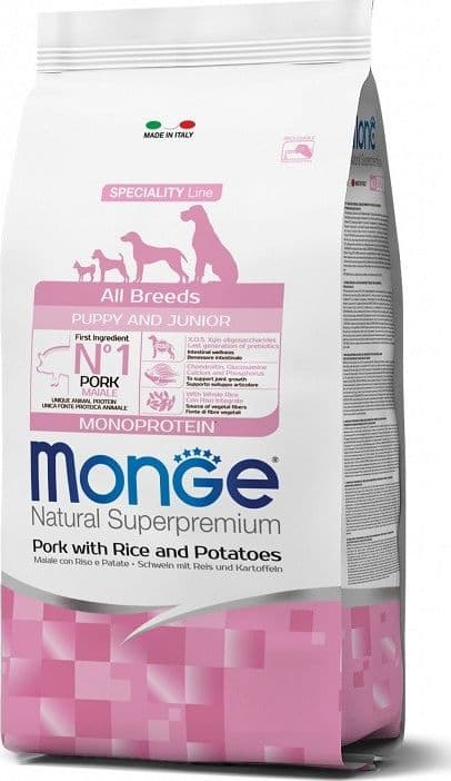 Monge Speciality Line Monoprotein secco Cani Puppy & Junior maiale riso e patate in Secco 101 Market - Poggibonsi, commercioVirtuoso.it