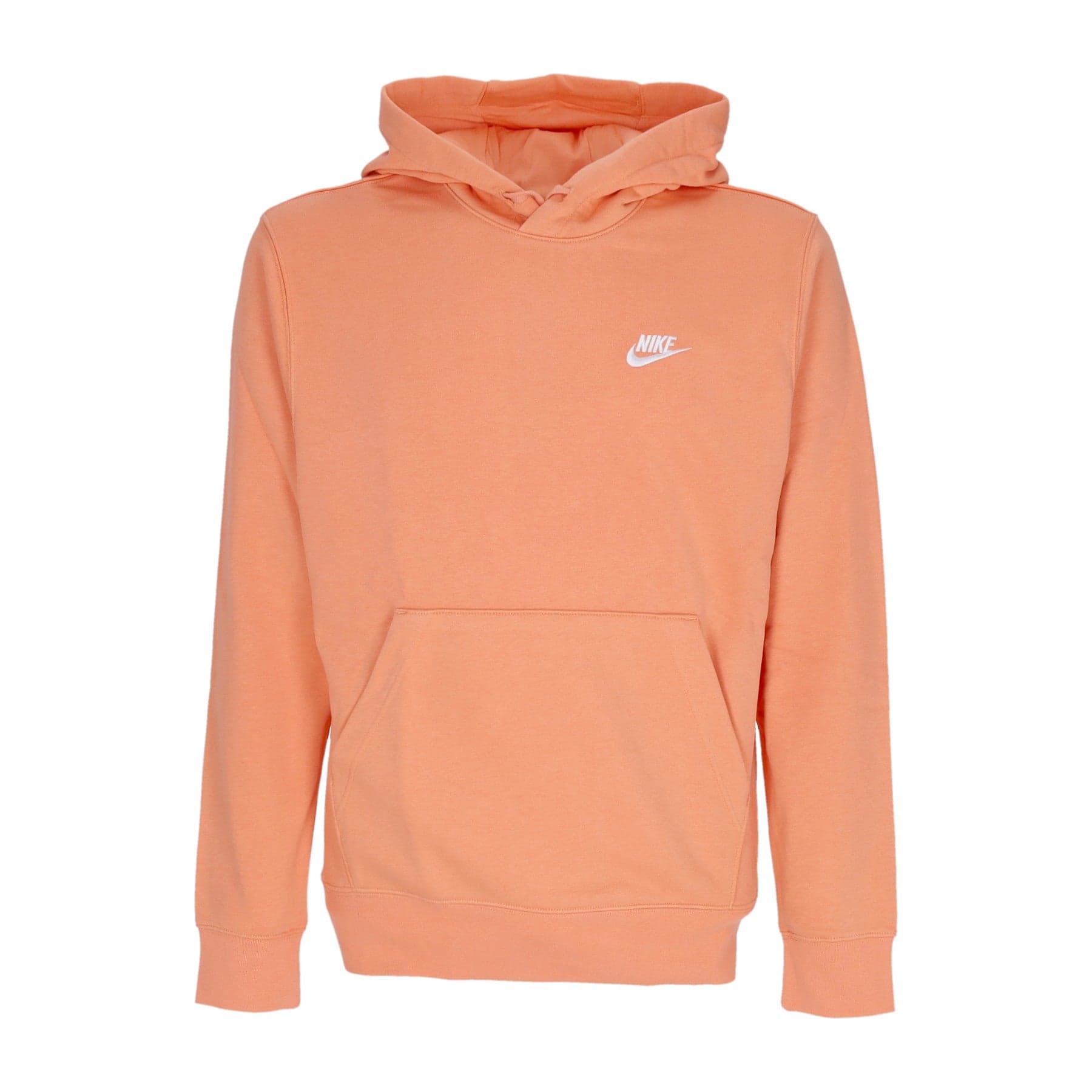 Nike Felpa Leggera Cappuccio Uomo Sportswear Club Hoodie Orange Trance/orange Trance/white da uomo
