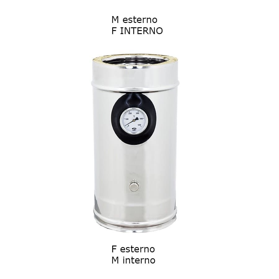 Modulo inox prelievo e rilevamento fumi doppia parete Di 250 - De 300 mm in Tubi di scarico Aloiserw.com - Altomonte, commercioVirtuoso.it