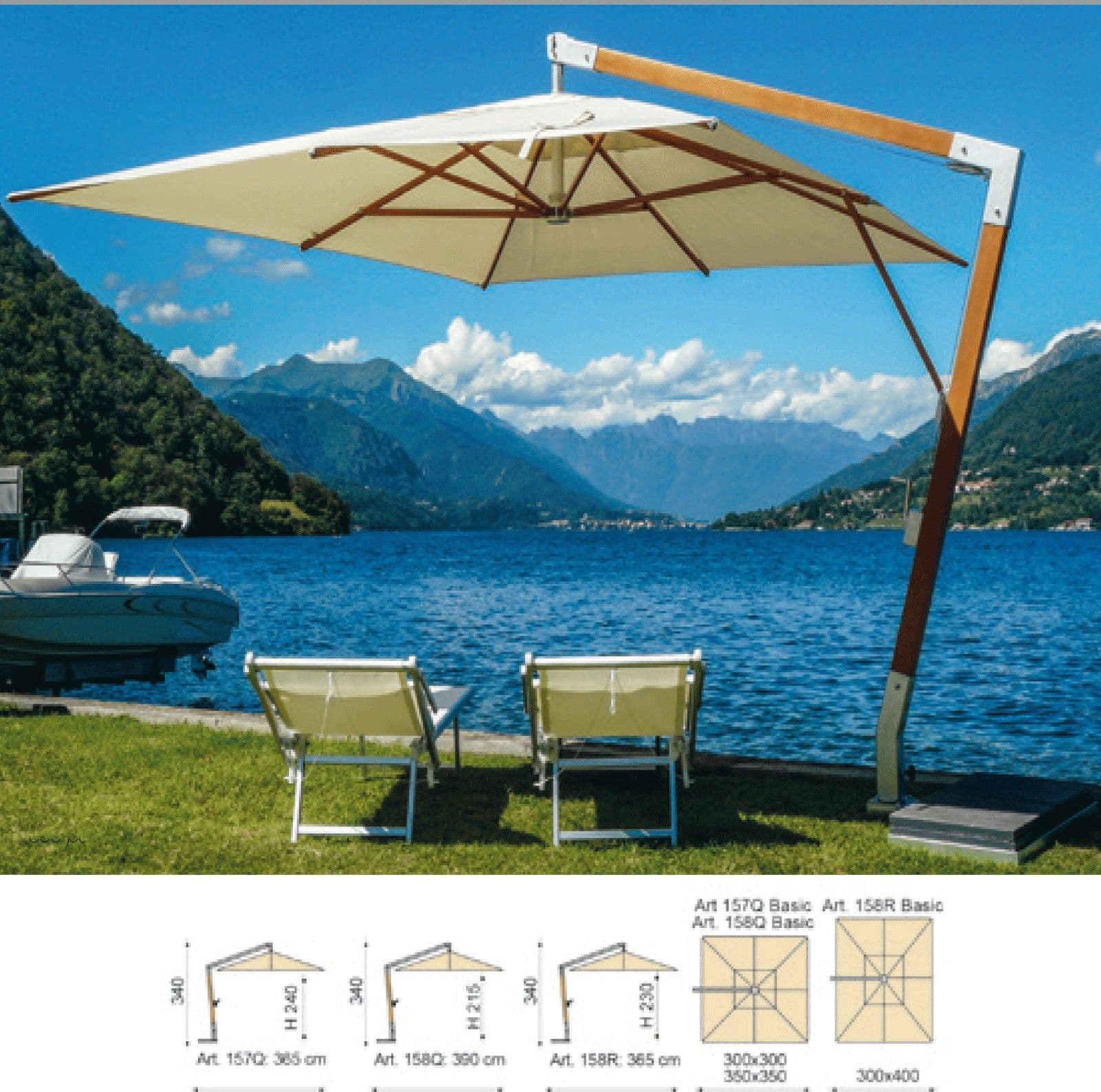 Ombrellone Laterale da esterno Varie Dimensioni Fibrasol Wood Maffei in Ombrelloni Collezione Casa - Trebisacce, commercioVirtuoso.it