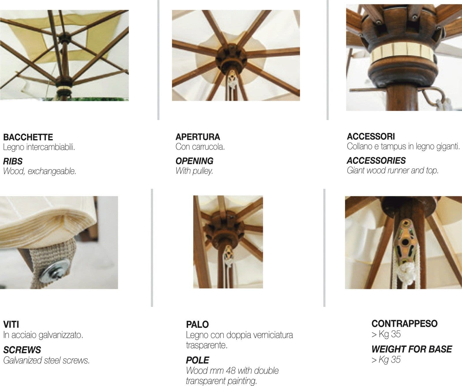 Ombrellone da esterno Varie Dimensioni Timbers Maffei in Ombrelloni Collezione Casa - Trebisacce, commercioVirtuoso.it