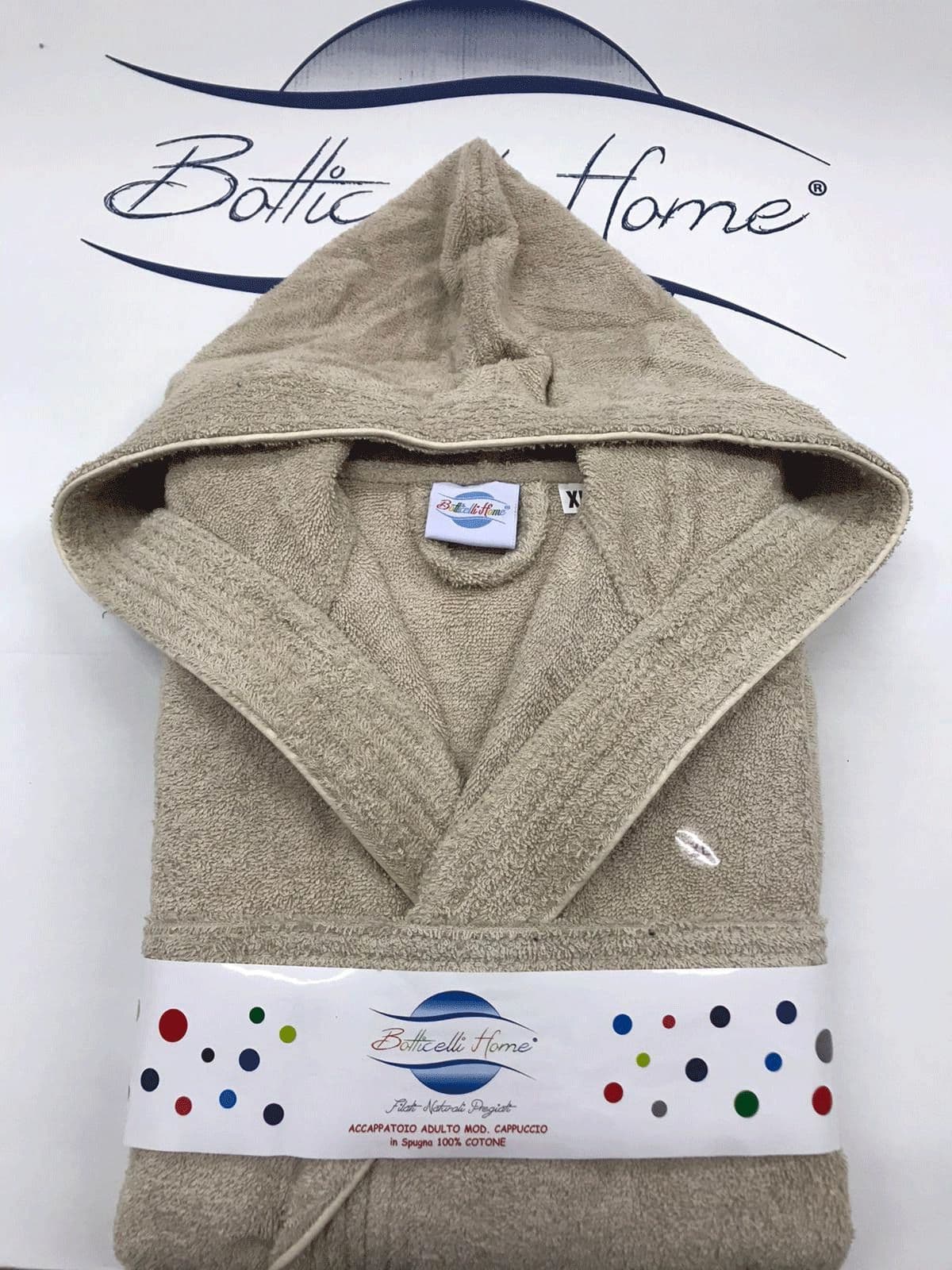 Accappatoio Unisex con Cappuccio Botticelli Home in Spugna di Puro Cotone Progress in Accappatoi Collezione Casa - Trebisacce, commercioVirtuoso.it