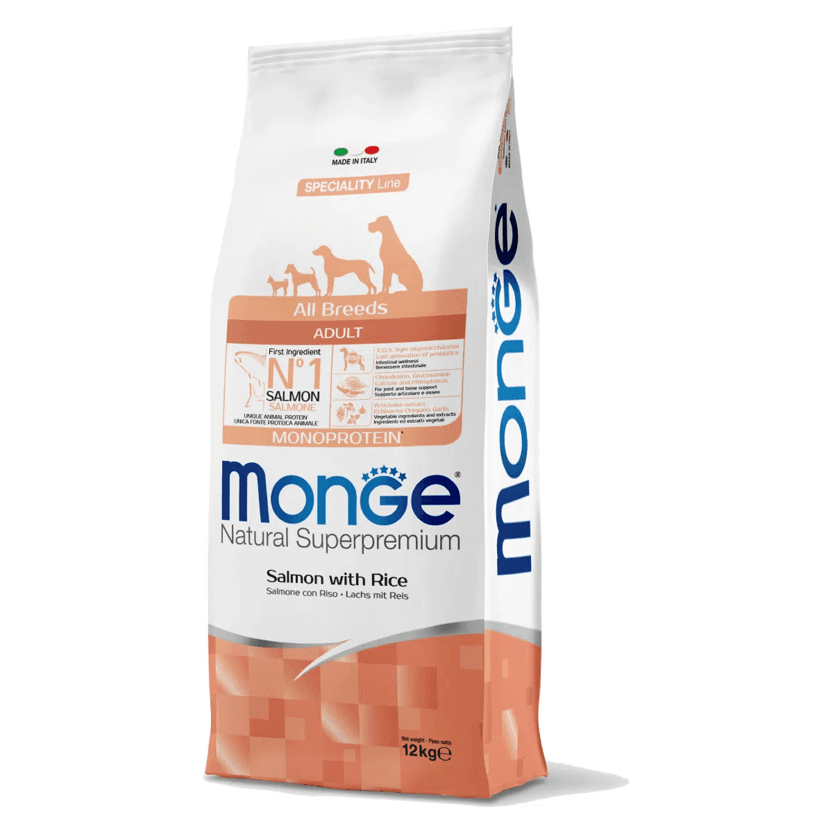 Monge Speciality Line Monoprotein secco Cani Adulti salmone e riso in Secco 101 Market - Poggibonsi, commercioVirtuoso.it