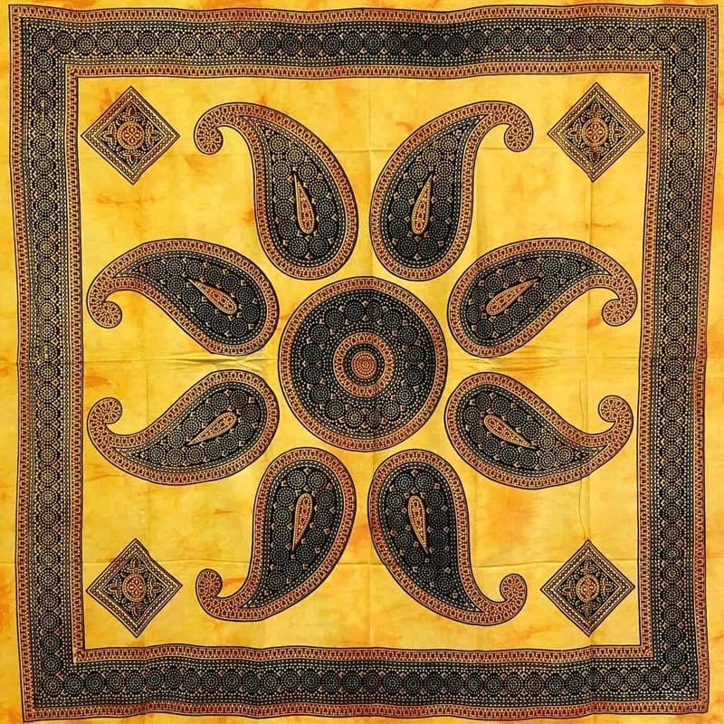 Granfoulard Copritutto in Puro Cotone con frange Sole Orientale 210x240 cm in Coperte Collezione Casa - Trebisacce, commercioVirtuoso.it