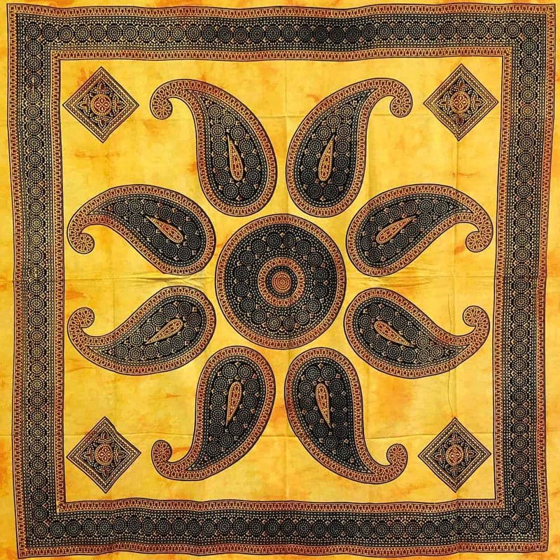 Granfoulard Copritutto in Puro Cotone con frange Sole Orientale 210x240 cm in Coperte Collezione Casa - Trebisacce, commercioVirtuoso.it