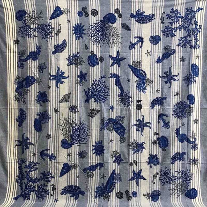 Granfoulard Copriletto in Puro Cotone Fantasia Marina 210x240 cm in Coperte Collezione Casa - Trebisacce, commercioVirtuoso.it