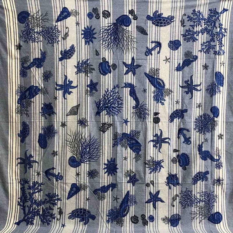 Granfoulard Copriletto in Puro Cotone Fantasia Marina 210x240 cm in Coperte Collezione Casa - Trebisacce, commercioVirtuoso.it