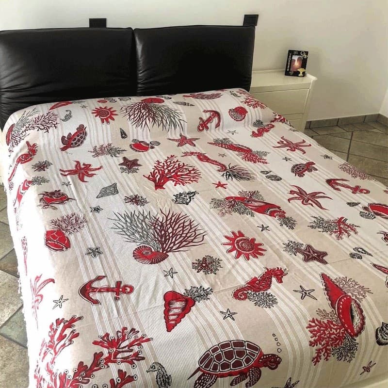 Granfoulard Copriletto in Puro Cotone Fantasia Marina 210x240 cm in Coperte Collezione Casa - Trebisacce, commercioVirtuoso.it