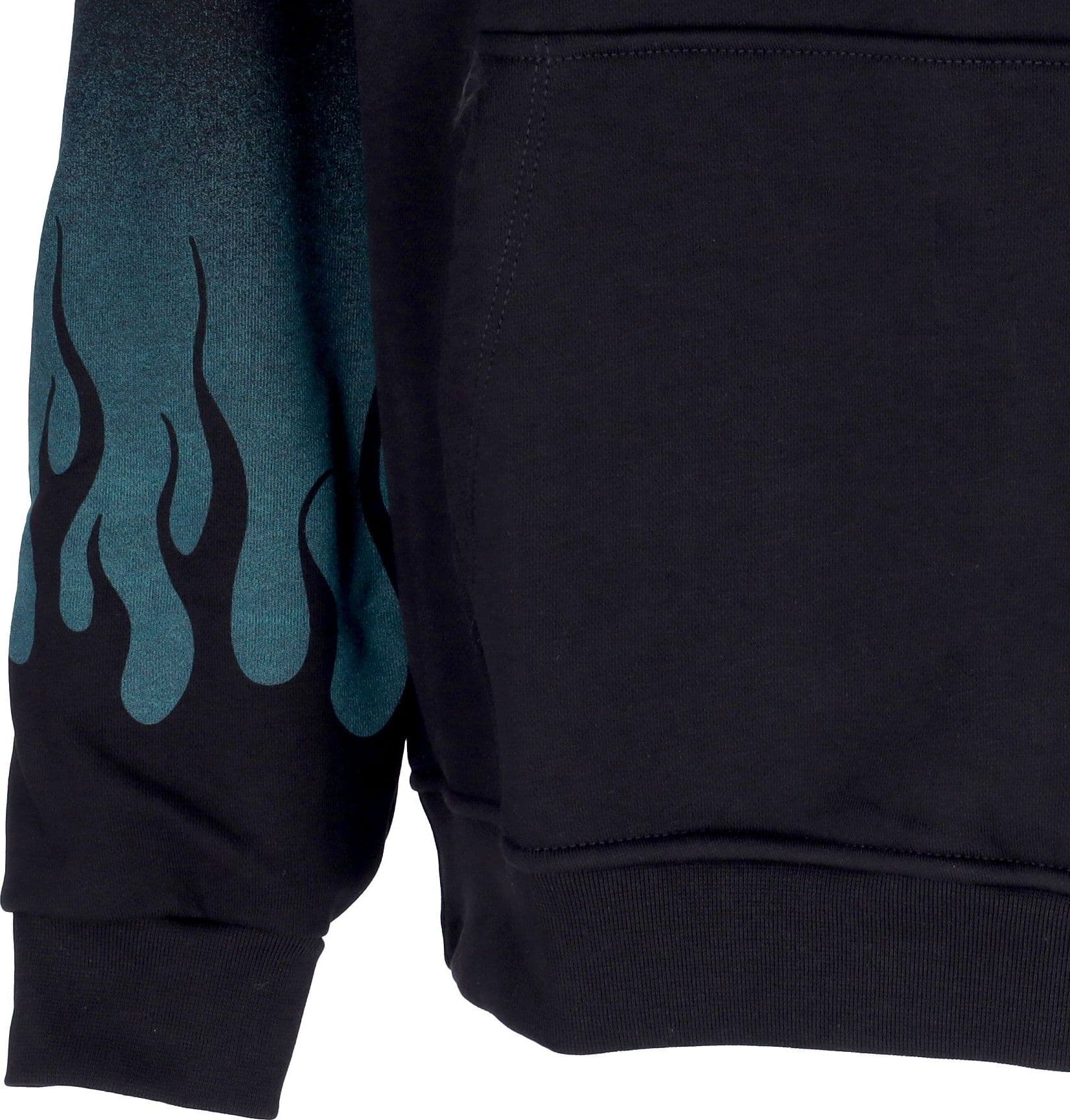 VISION OF SUPER Felpa Cappuccio Uomo Negative Flames Hoodie Black/balsam Green da uomo in Felpe con cappuccio Drestige - Casamassima, commercioVirtuoso.it