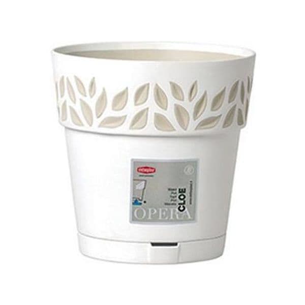 VASO TONDO 'CLOE' ø 15 x h.15 - bianco/travertino DF 6126550 in prodotto EuroStore07 - Alatri, commercioVirtuoso.it