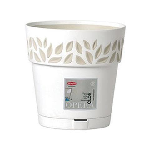 VASO TONDO 'CLOE' ø 15 x h.15 - bianco/travertino DF 6126550 in prodotto EuroStore07 - Alatri, commercioVirtuoso.it