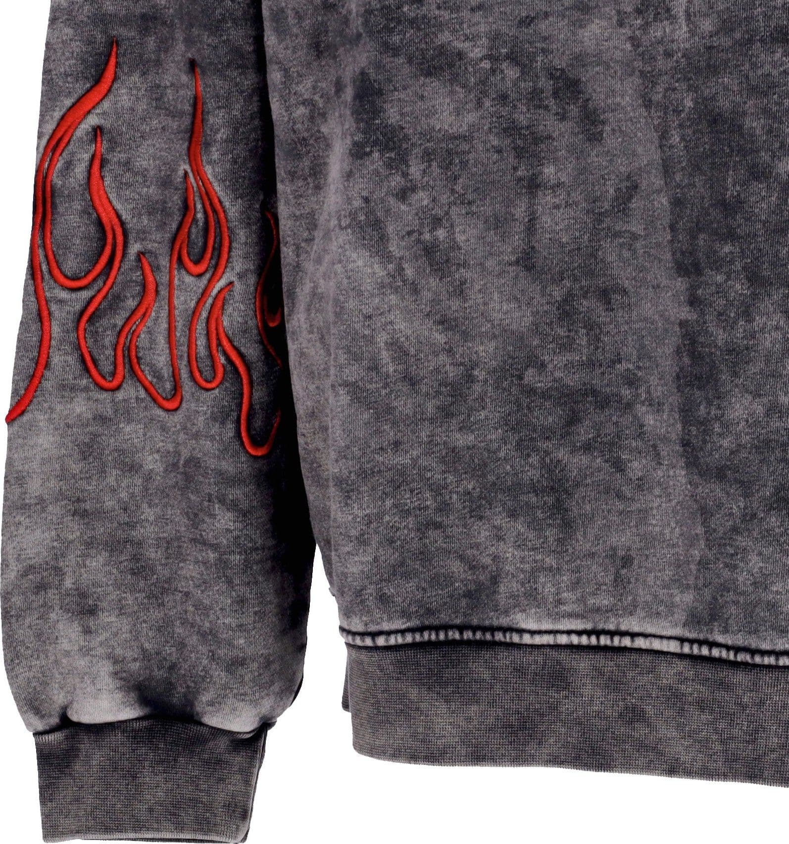 VISION OF SUPER Felpa Cappuccio Uomo Embroidered Flames Hoodie Grey/red da uomo in Felpe con cappuccio Drestige - Casamassima, commercioVirtuoso.it