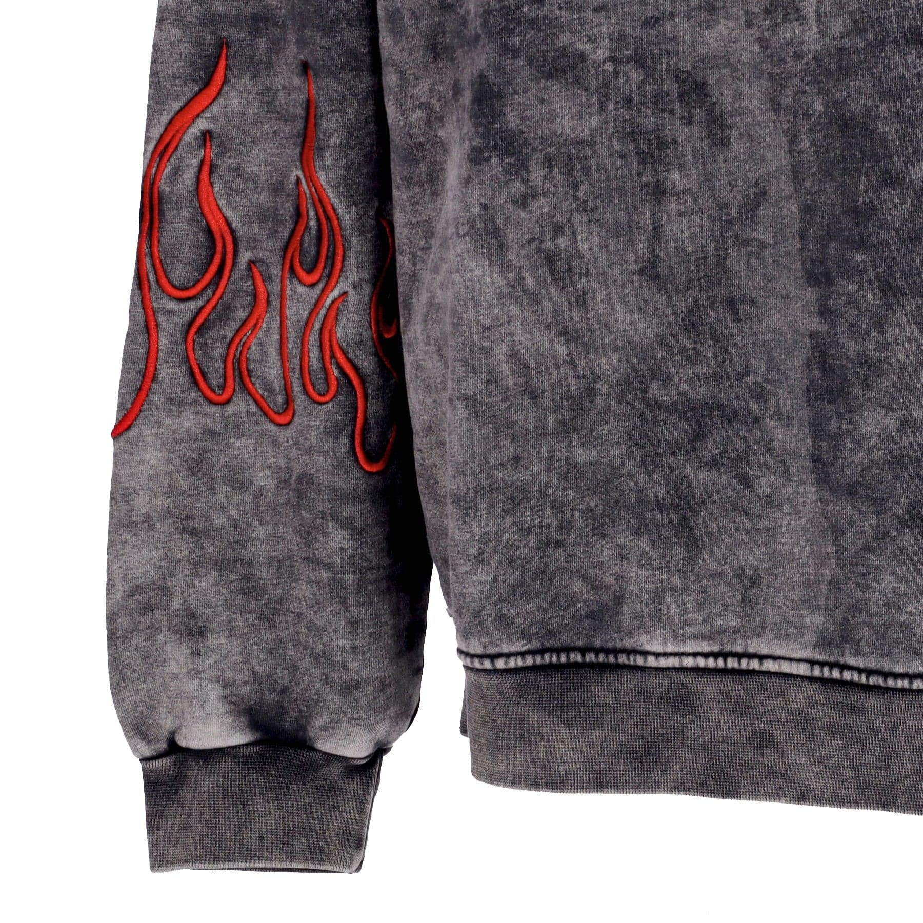 VISION OF SUPER Felpa Cappuccio Uomo Embroidered Flames Hoodie Grey/red da uomo in Felpe con cappuccio Drestige - Casamassima, commercioVirtuoso.it