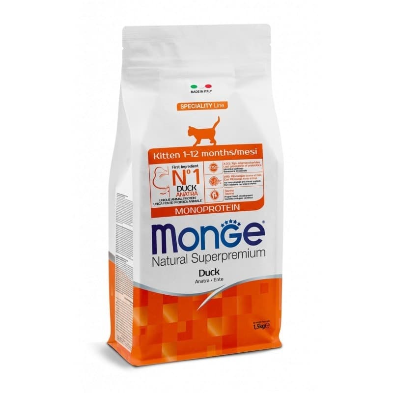 Monge Speciality Line Monoprotein secco Gatti Kitten anatra in Secco 101 Market - Poggibonsi, commercioVirtuoso.it