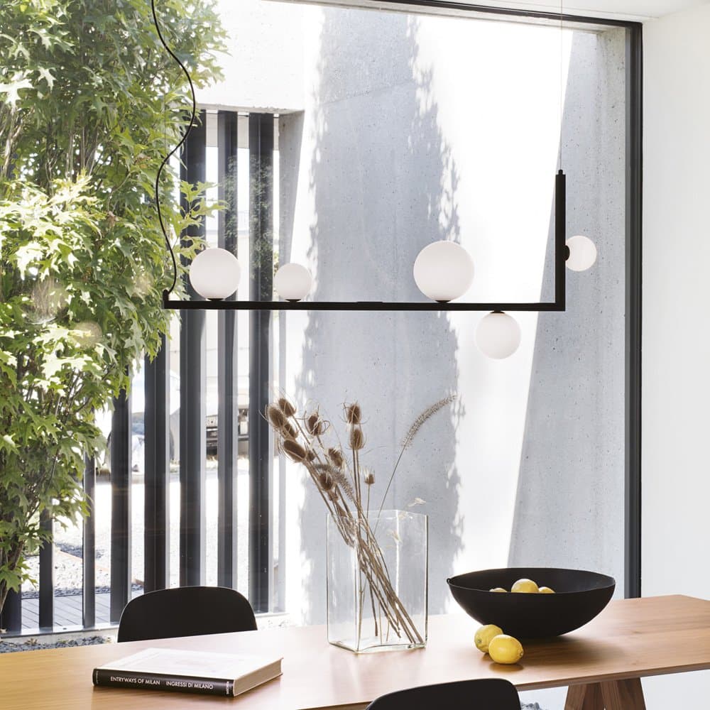 Sospensione Industrial-Minimal Birds Metallo Nero 5 Luci G9 3W 3000K Luce Calda in Lampade a sospensione LuceArt - Montecorvino Pugliano, commercioVirtuoso.it