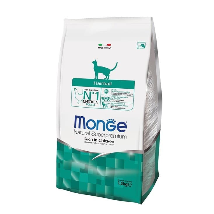 Monge Natural Superpremium Hairball secco Gatti Adulti pollo in Secco 101 Market - Poggibonsi, commercioVirtuoso.it