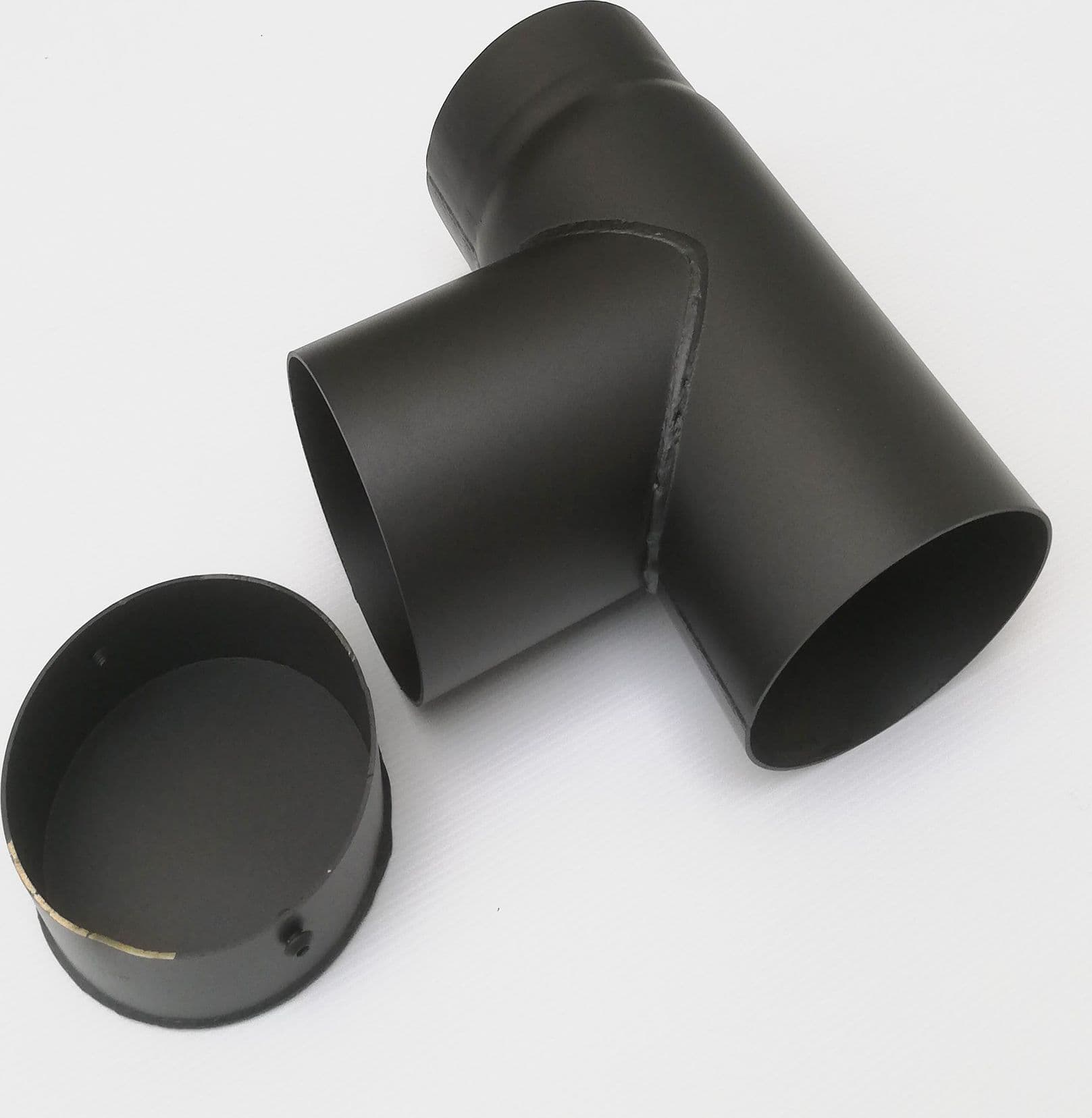 Raccordo a T braga a 90 gradi da 200mm con tappo per stufa a legna in Tubi di scarico Aloiserw.com - Altomonte, commercioVirtuoso.it