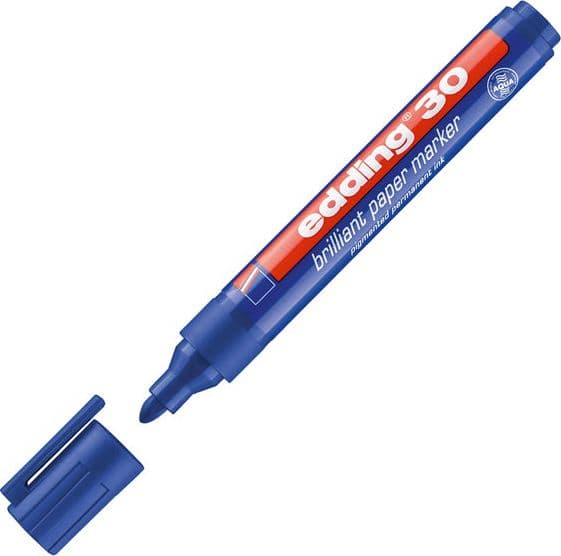 Marcatore Edding 30 Permanente Punta Tonda Blu