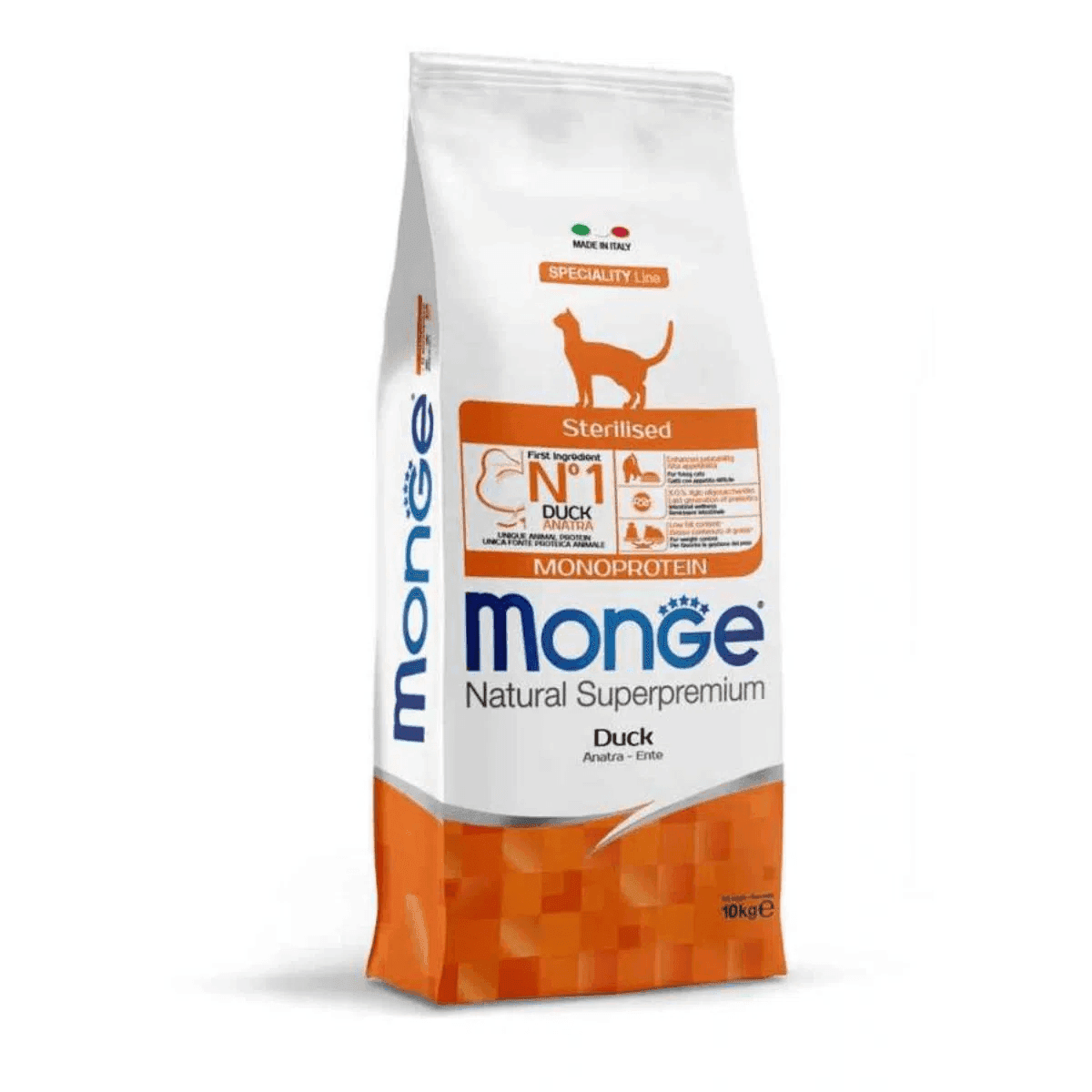 Monge Speciality Line Sterilised Monoprotein secco Gatti Adulti anatra in Secco 101 Market - Poggibonsi, commercioVirtuoso.it
