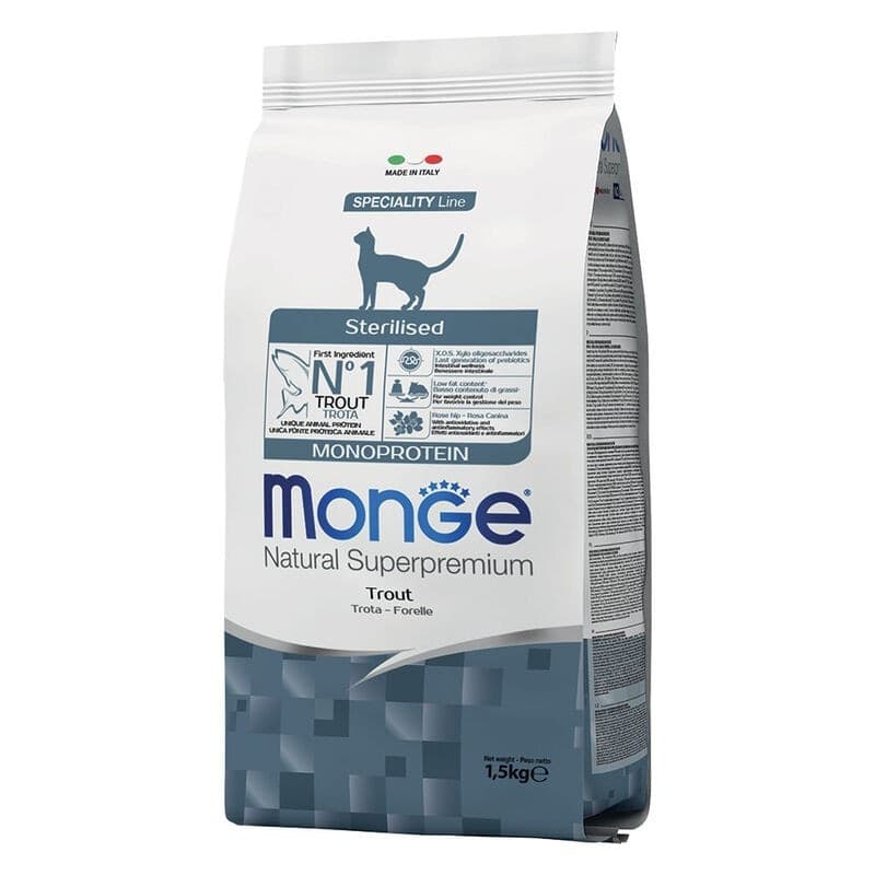 Monge Speciality Line Sterilised Monoprotein secco Gatti Adulti trota in Secco 101 Market - Poggibonsi, commercioVirtuoso.it
