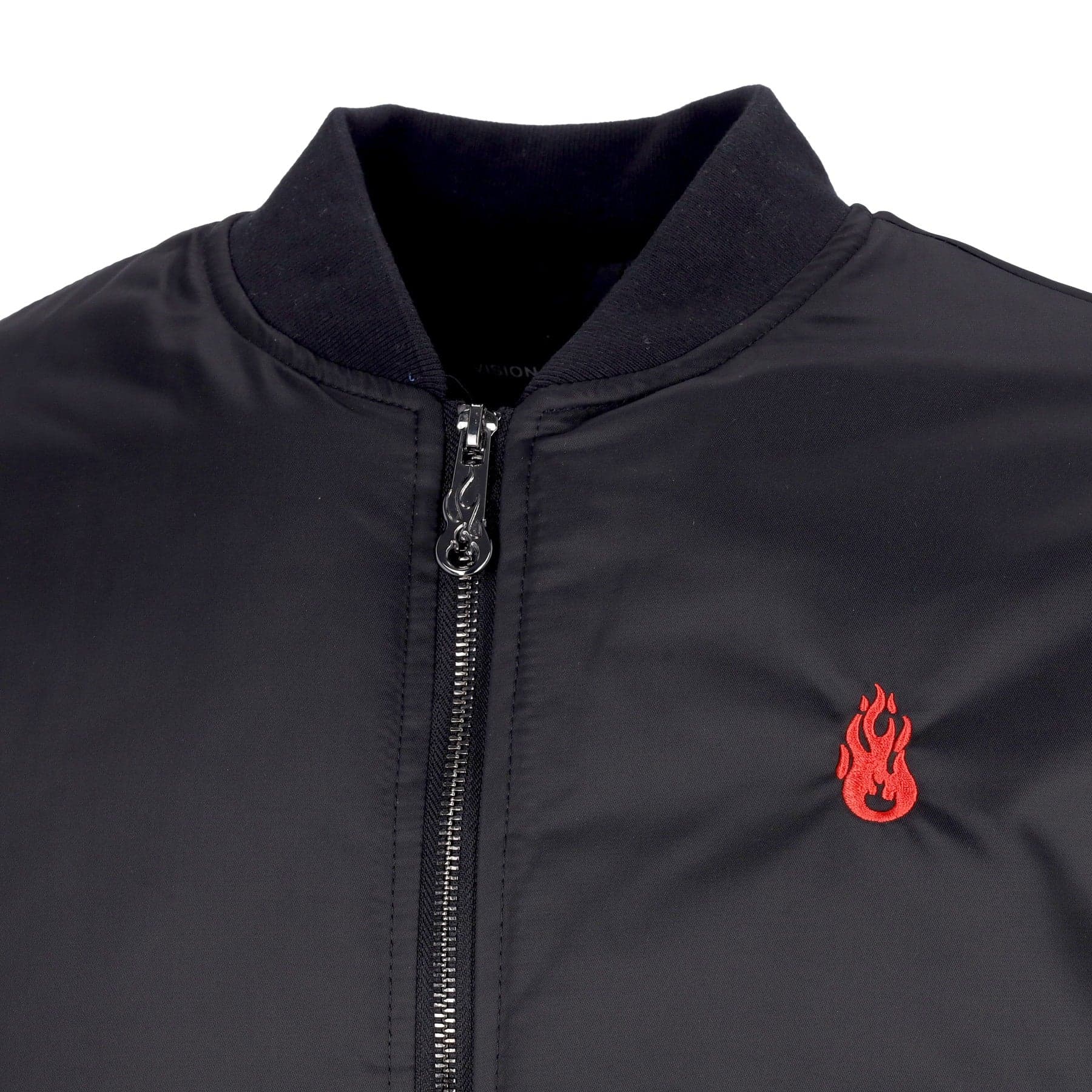 VISION OF SUPER Giubbotto Bomber Uomo Embroidered Flames Bomber Black/red da uomo in Giacche Drestige - Casamassima, commercioVirtuoso.it