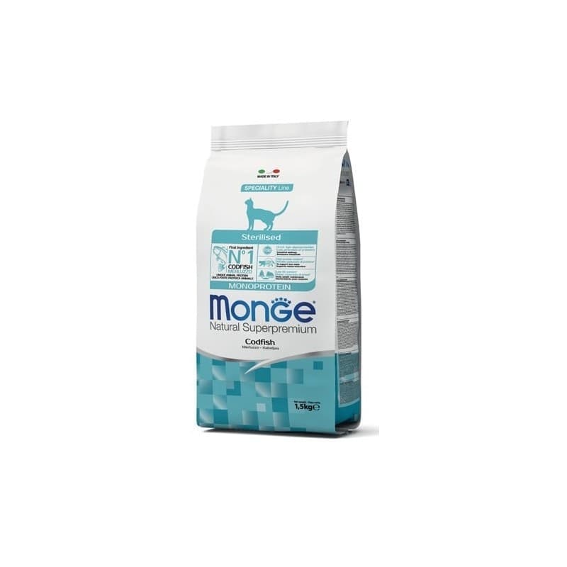 Monge Speciality Line Sterilised Monoprotein secco Gatti Adulti merluzzo 1,5 kg - 2