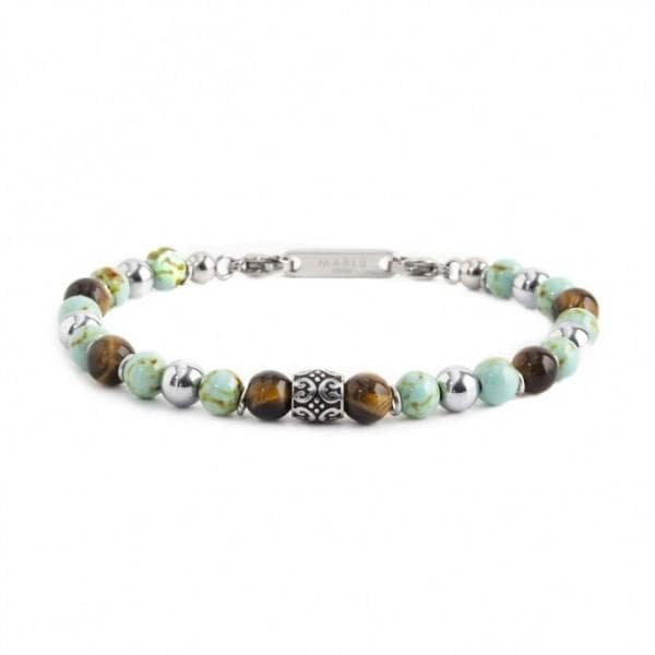 Marlù - Bracciale sfere turchese e occhio di tigre