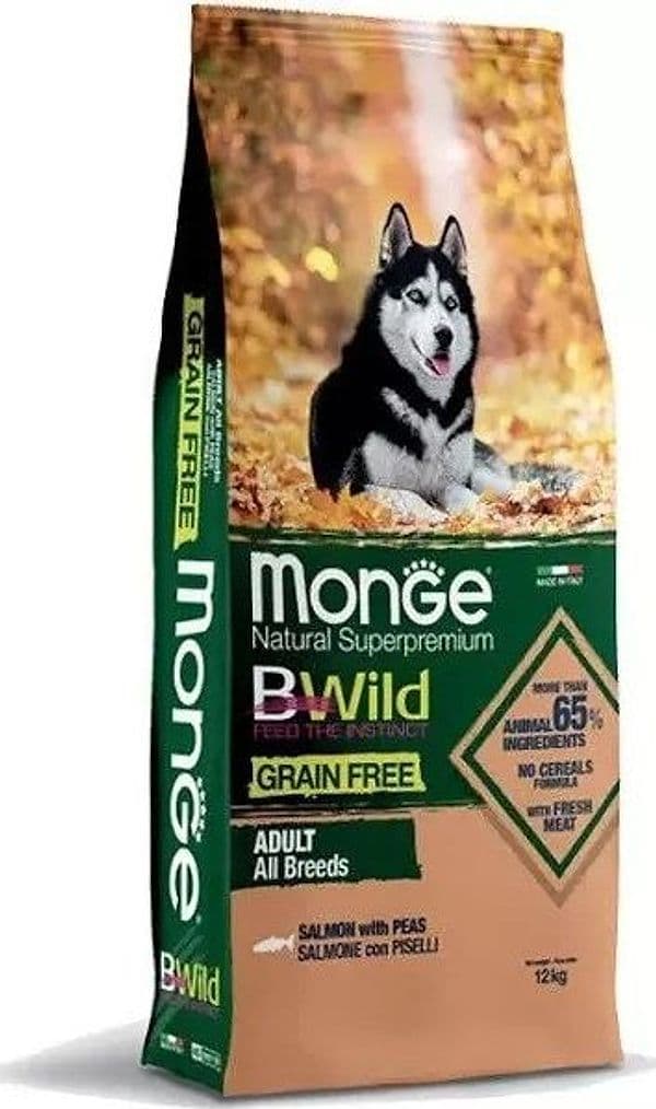 Monge BWild Grain Free secco Cani Adulti salmone e piselli in Secco 101 Market - Poggibonsi, commercioVirtuoso.it