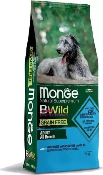 Monge BWild Grain Free secco Cani Adulti acciughe patate e piselli in Secco 101 Market - Poggibonsi, commercioVirtuoso.it