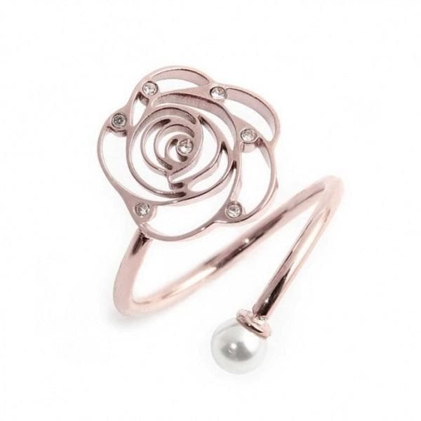 Marlù - Anello con rosa e perlina