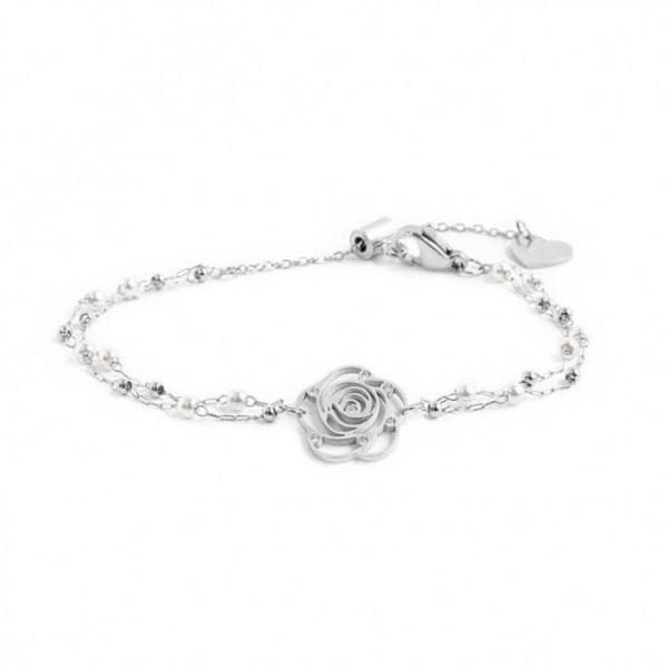 Marlù - Bracciale rosa con cristalli a doppia catena