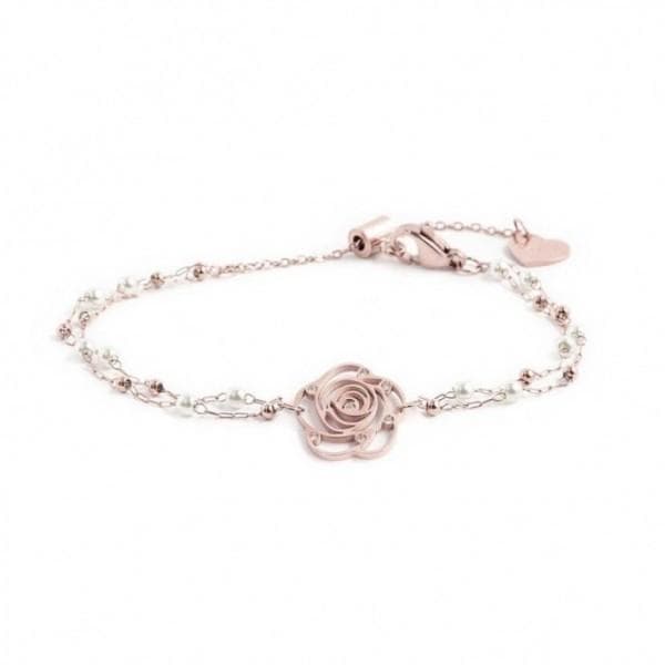 Marlù - Bracciale rosa con cristalli a doppia catena in Bracciali Alba Gioielli - Casoria, commercioVirtuoso.it