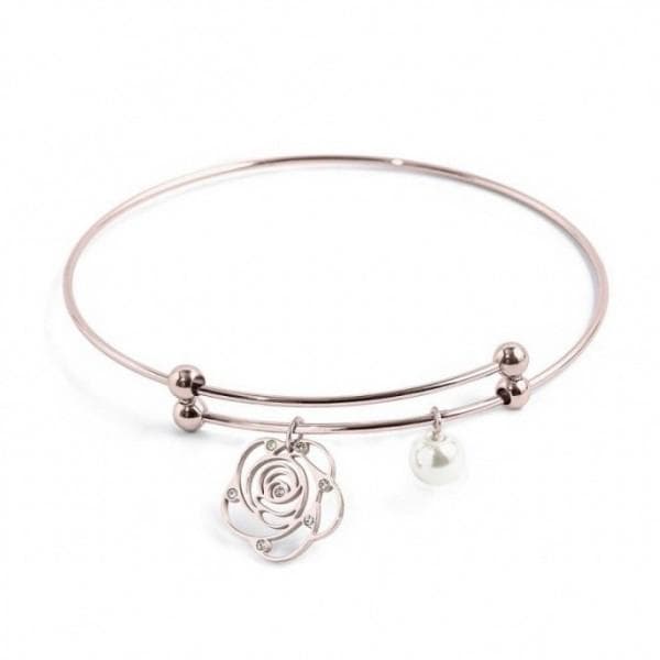 Marlù - Bracciale rigido con rosa