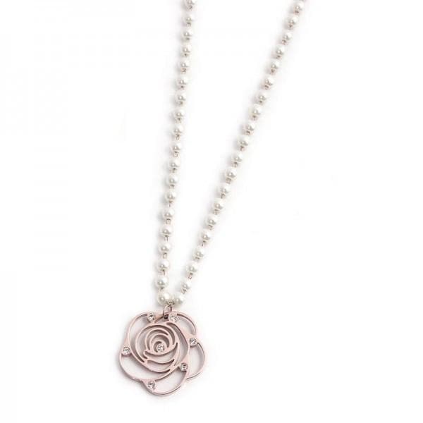 Marlù - Collana rosa pendente con cristalli e perline in Collane Alba Gioielli - Casoria, commercioVirtuoso.it