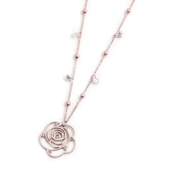 Marlù - Collana rosa pendente con sferette e cristalli in Collane Alba Gioielli - Casoria, commercioVirtuoso.it