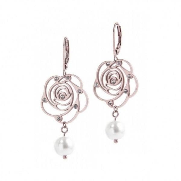 Marlù - Orecchini rosa pendente con perla in Orecchini Alba Gioielli - Casoria, commercioVirtuoso.it