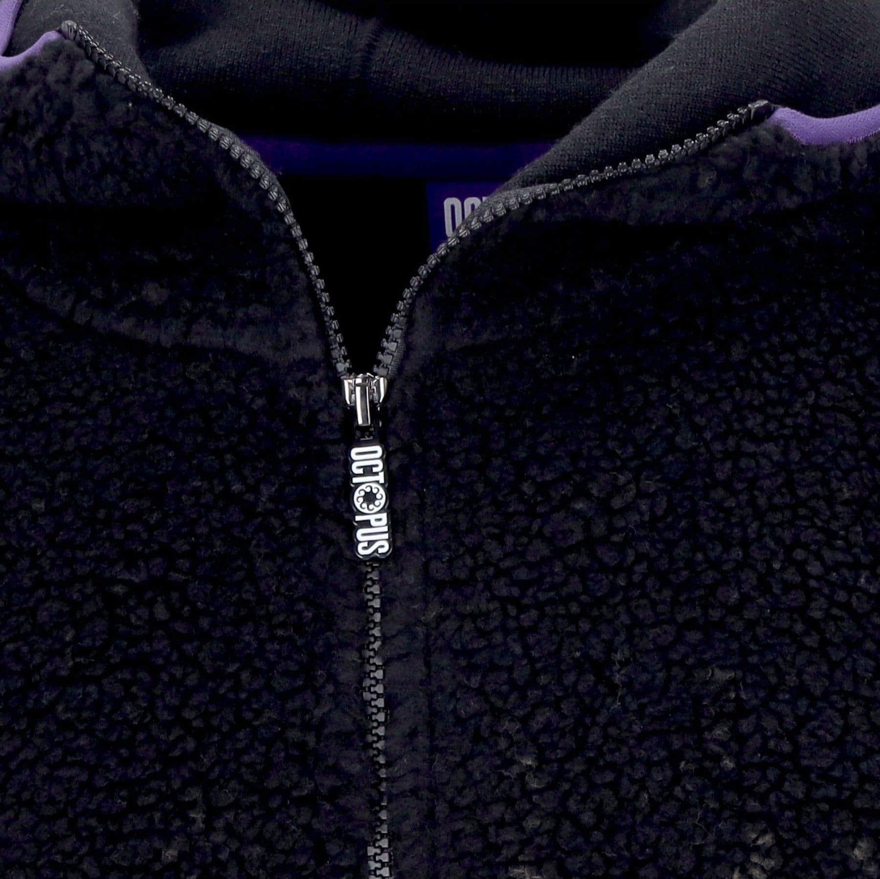 OCTOPUS Orsetto Uomo Sherpa Zip Hood Sweatshirt Black/beige da uomo in Felpe con cappuccio Drestige - Casamassima, commercioVirtuoso.it
