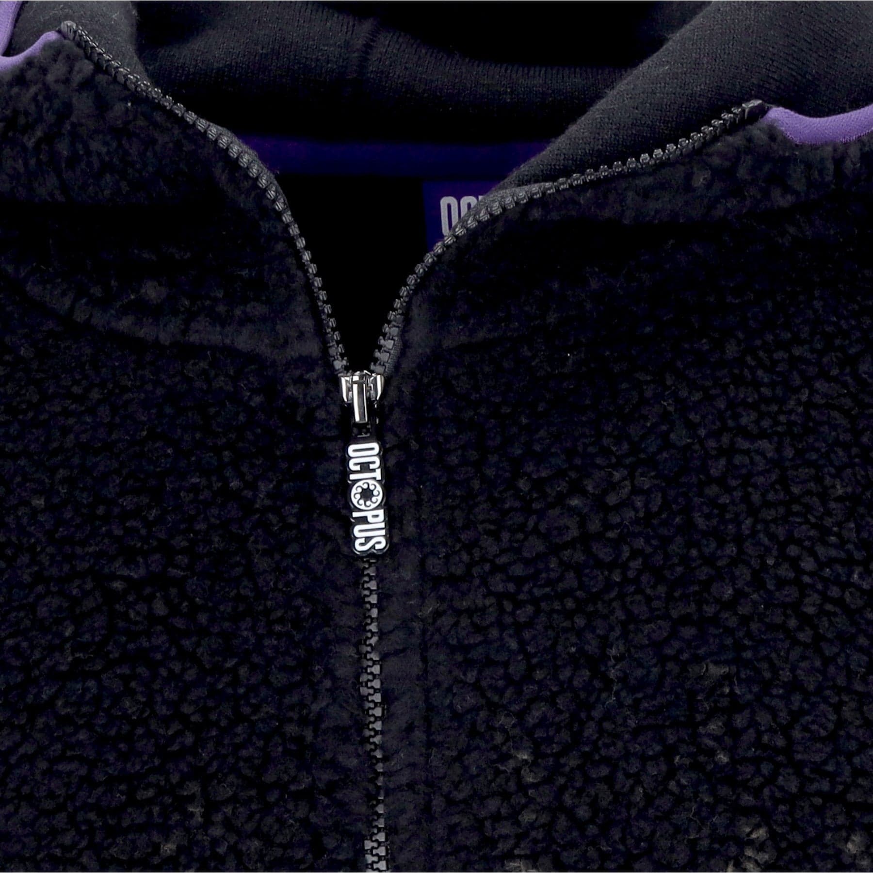 OCTOPUS Orsetto Uomo Sherpa Zip Hood Sweatshirt Black/beige da uomo in Felpe con cappuccio Drestige - Casamassima, commercioVirtuoso.it