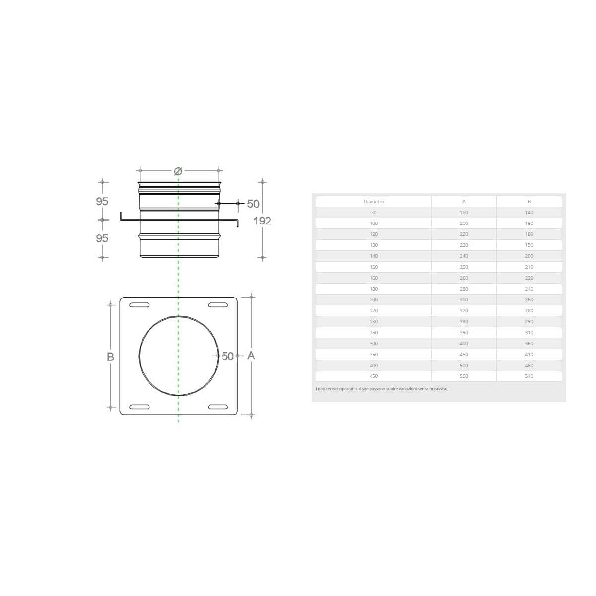 Piastra intermedia inox MF AISI 316 per tubo da 160mm in Tubi di scarico Aloiserw.com - Altomonte, commercioVirtuoso.it