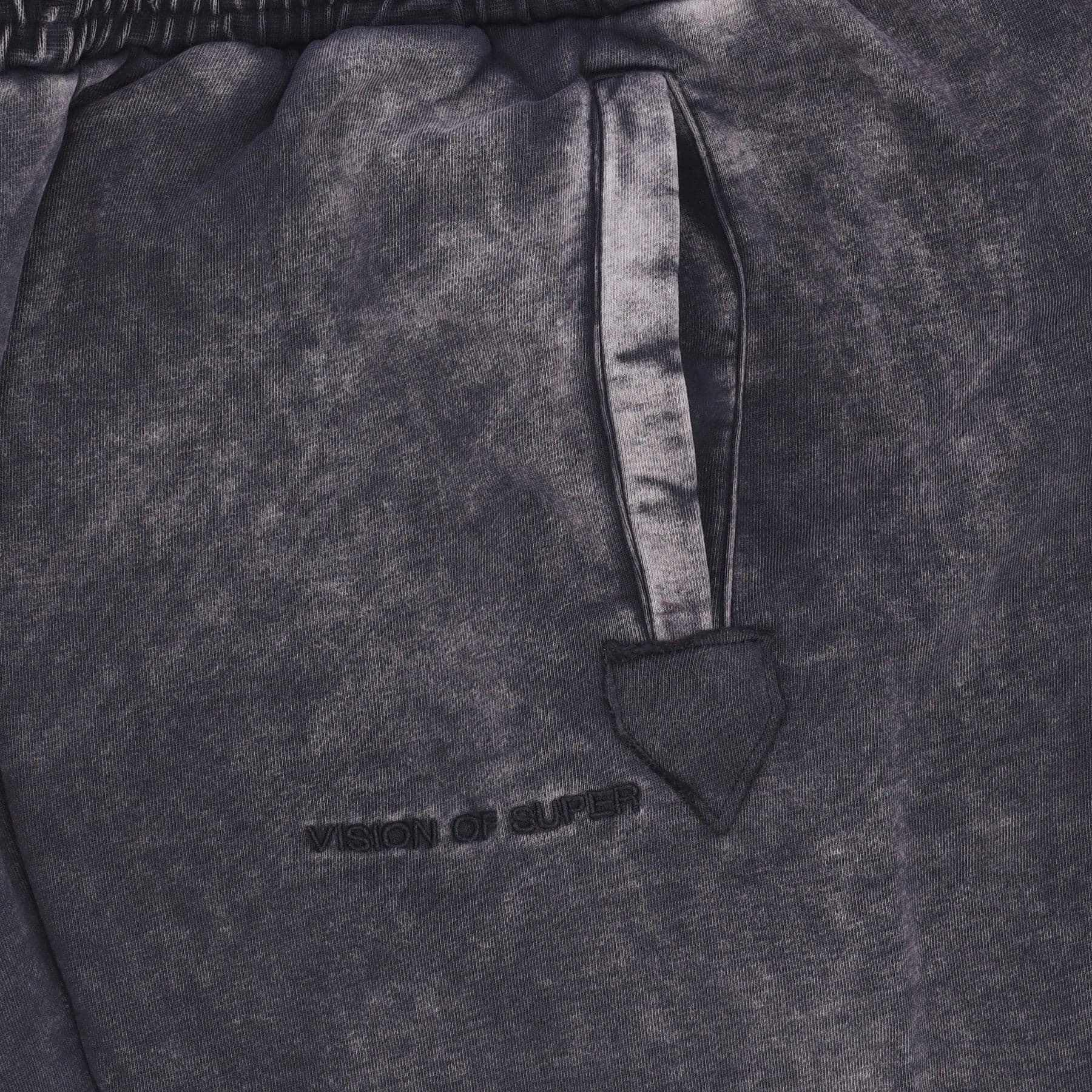 VISION OF SUPER Pantalone Tuta Felpato Uomo Embroidered Flames Pants Grey/purple da uomo in Pantaloni sportivi Drestige - Casamassima, commercioVirtuoso.it
