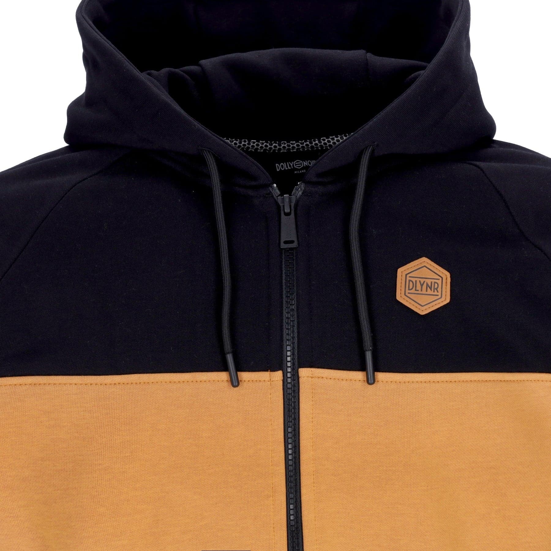 DOLLY NOIRE Felpa Cappuccio Zip Uomo Section Insert Zip Hoodie Black/khaki da uomo in Felpe con cappuccio Drestige - Casamassima, commercioVirtuoso.it