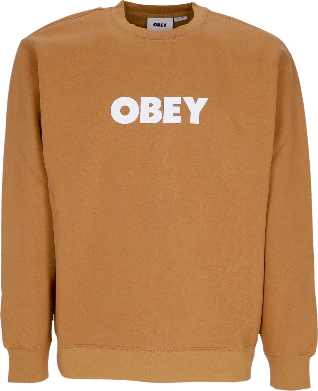 OBEY Felpa Girocollo Uomo Bold Crew Premium Fleece Brown Sugar