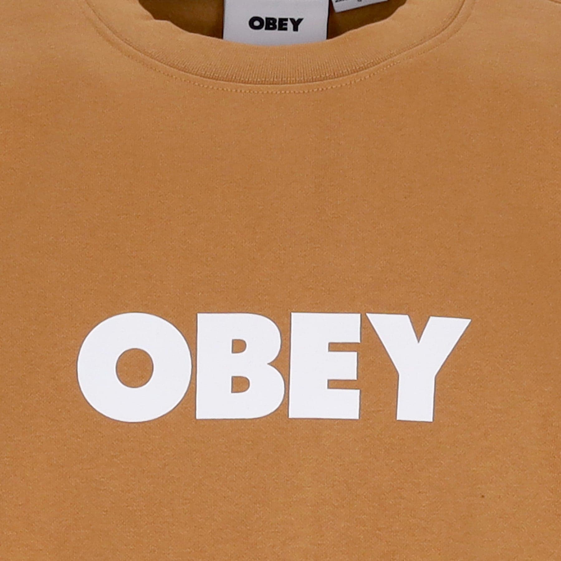 OBEY Felpa Girocollo Uomo Bold Crew Premium Fleece Brown Sugar da uomo in Felpe con cappuccio Drestige - Casamassima, commercioVirtuoso.it