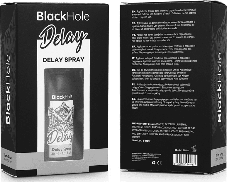 BLACK HOLE - SPRAY RITARDANTE STUDY FORTE 30 ML in Prodotti per virilità e ritardanti Desideria Shop - Latina, commercioVirtuoso.it
