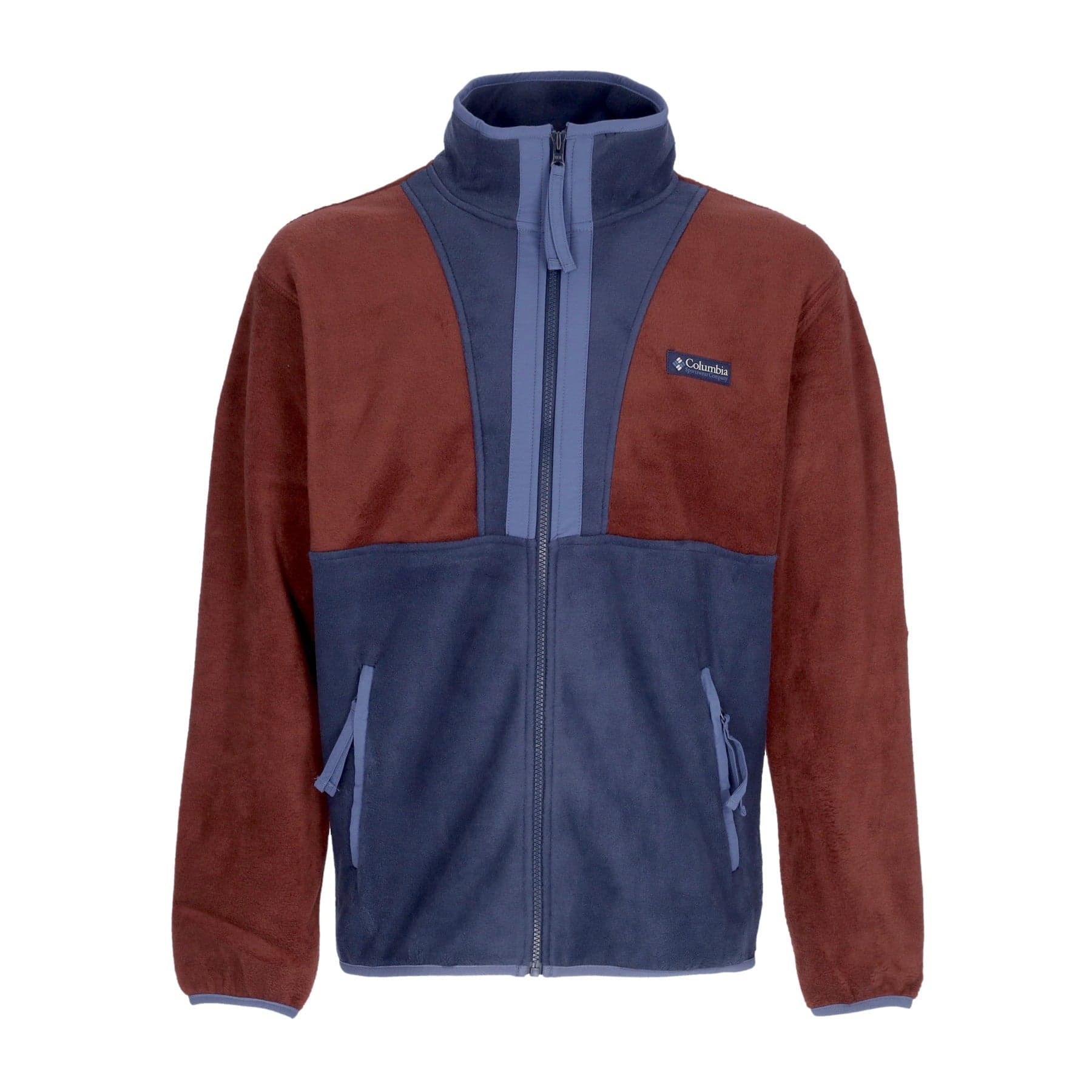 COLUMBIA Giubbotto Pile Uomo Back Bowl Full Zip Fleece Elderberry/coll Navy/dark Montain