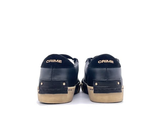 CRIME LONDON LOW TOP DISTRESSED Sneaker uomo in pelle nera in Sneaker casual Calzature Durello - Agna, commercioVirtuoso.it